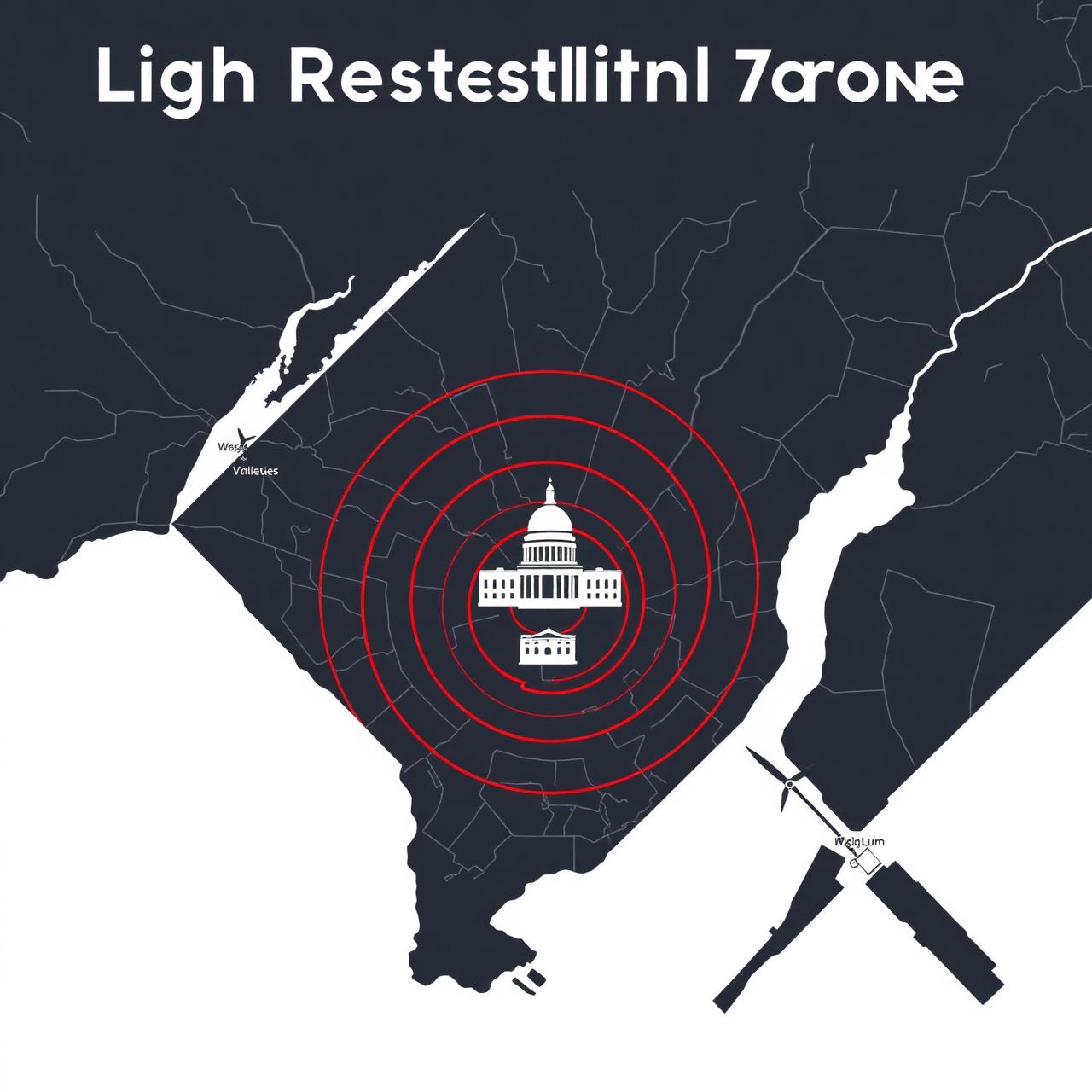 Stylized map of the DC Flight Restriction Zone
